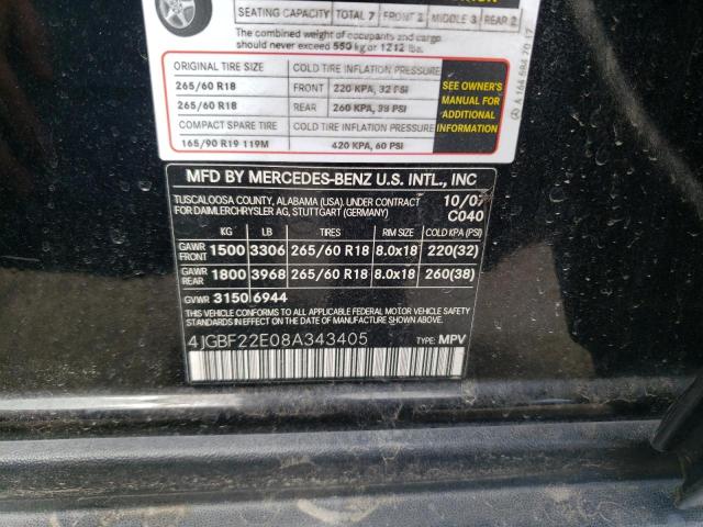 Aukcja sprzedaży 2008 Mercedes-benz Gl 320 Cdi, vin: 4JGBF22E08A343405, numer aukcji: 51097293