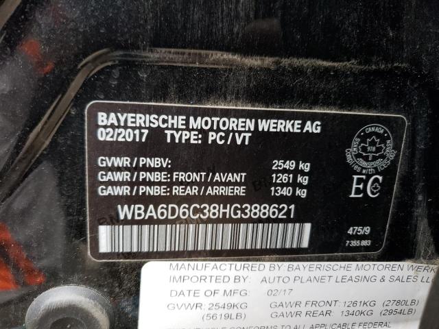 Продажа на аукционе авто 2017 Bmw 650, vin: WBA6D6C38HG388621, номер лота: 53041313