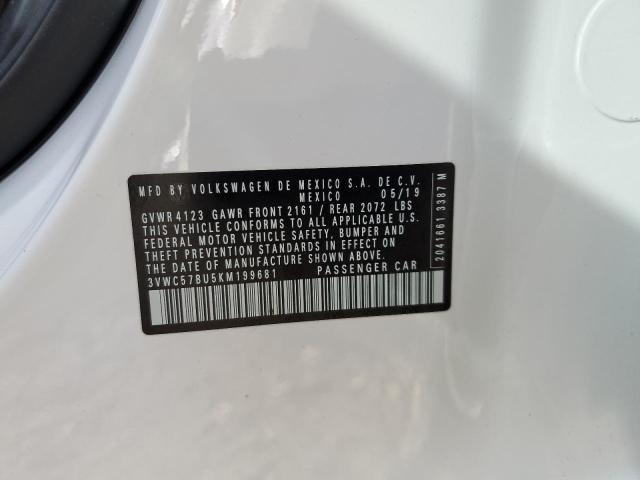 Aukcja sprzedaży 2019 Volkswagen Jetta S, vin: 3VWC57BU5KM199681, numer aukcji: 52330943
