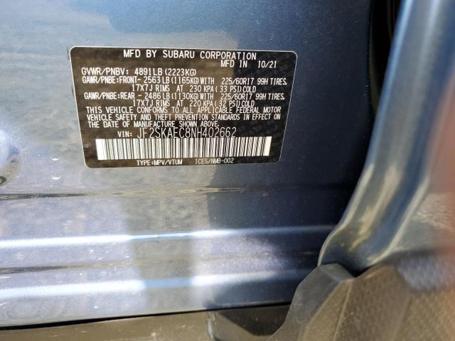 2022 Subaru Forester P მანქანა იყიდება აუქციონზე, vin: JF2SKAEC8NH402662, აუქციონის ნომერი: 53491103