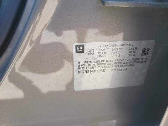 54523343 :رقم المزاد ، 1G1ZE5ST4HF137957 vin ، 2017 Chevrolet Malibu Lt مزاد بيع