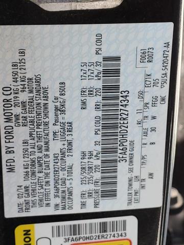 Aukcja sprzedaży 2014 Ford Fusion Se, vin: 3FA6P0HD2ER274343, numer aukcji: 52015303