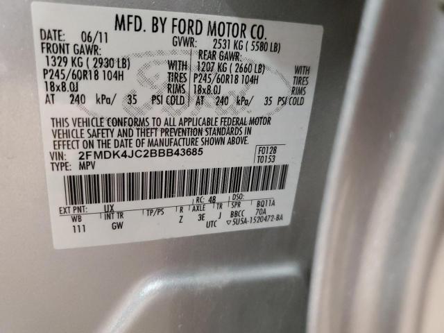 Продаж на аукціоні авто 2011 Ford Edge Sel, vin: 2FMDK4JC2BBB43685, номер лоту: 51667143
