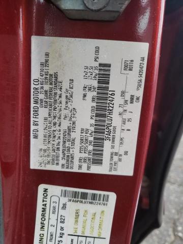 2017 Ford Fusion Se Hybrid მანქანა იყიდება აუქციონზე, vin: 3FA6P0LU7HR224761, აუქციონის ნომერი: 50476813