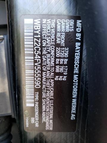 Aukcja sprzedaży 2015 Bmw I3 Bev, vin: WBY1Z2C54FV555590, numer aukcji: 52913963