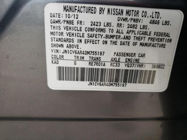 Aukcja sprzedaży 2013 Infiniti G37, vin: JN1CV6AR4DM755197, numer aukcji: 52120603