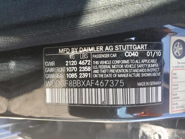 54114843 :رقم المزاد ، WDDGF8BBXAF467375 vin ، 2010 Mercedes-benz C 300 4matic مزاد بيع