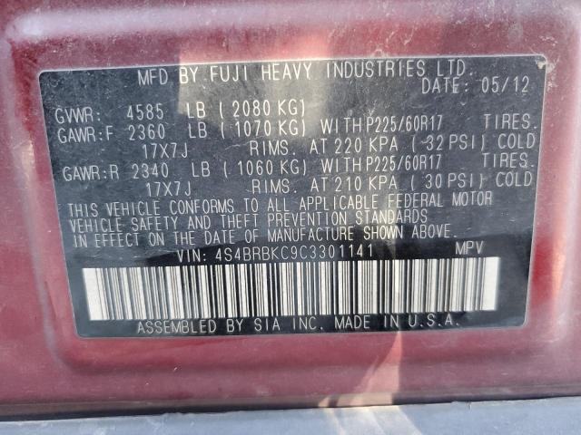 Aukcja sprzedaży 2012 Subaru Outback 2.5i Limited, vin: 4S4BRBKC9C3301141, numer aukcji: 54175923