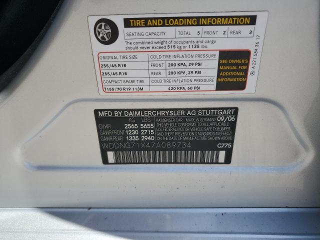 Aukcja sprzedaży 2007 Mercedes-benz S 550, vin: WDDNG71X47A089734, numer aukcji: 50606703