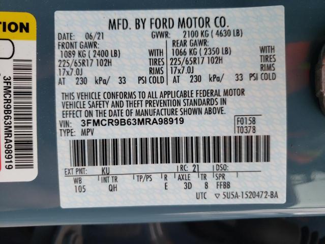 Aukcja sprzedaży 2021 Ford Bronco Sport Big Bend, vin: 3FMCR9B63MRA98919, numer aukcji: 50635393