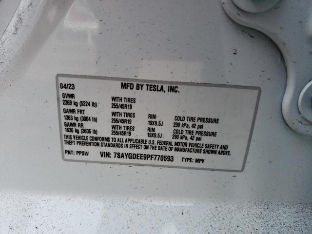 53027463 :رقم المزاد ، 7SAYGDEE9PF770593 vin ، 2023 Tesla Model Y مزاد بيع