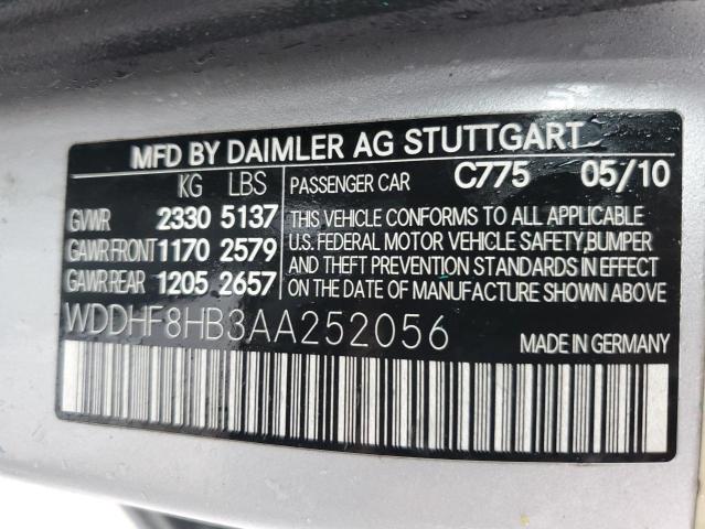 52013733 :رقم المزاد ، WDDHF8HB3AA252056 vin ، 2010 Mercedes-benz E 350 4matic مزاد بيع