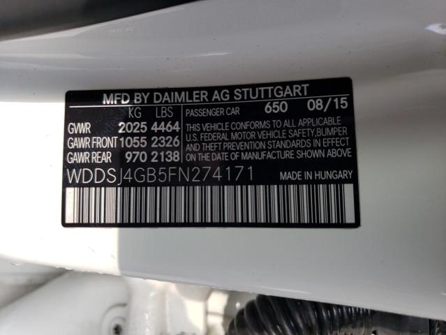 Продажа на аукционе авто 2015 Mercedes-benz Cla 250 4matic, vin: WDDSJ4GB5FN274171, номер лота: 51283953