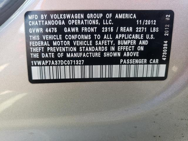 Aukcja sprzedaży 2013 Volkswagen Passat S, vin: 1VWAP7A37DC071327, numer aukcji: 54336413
