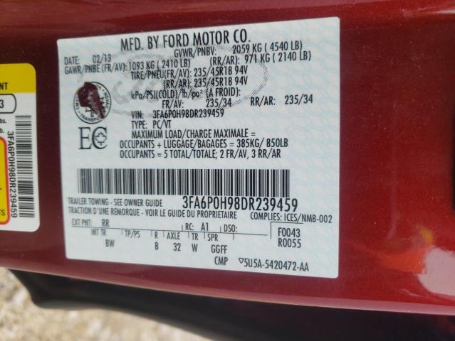 Продажа на аукционе авто 2013 Ford Fusion Se, vin: 3FA6P0H98DR239459, номер лота: 52910953