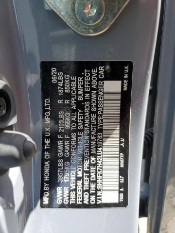 Aukcja sprzedaży 2020 Honda Civic Sport, vin: SHHFK7H42LU419783, numer aukcji: 53851374