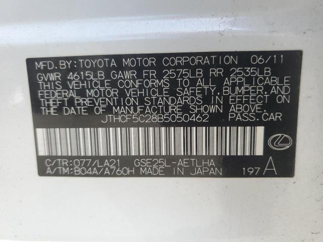 54773334 :رقم المزاد ، JTHCF5C28B5050462 vin ، 2011 Lexus Is 250 مزاد بيع
