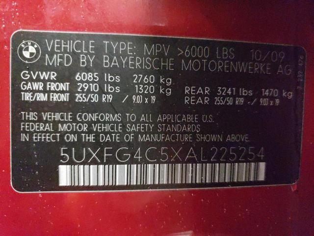 Продаж на аукціоні авто 2010 Bmw X6 Xdrive35i, vin: 5UXFG4C5XAL225254, номер лоту: 56269194