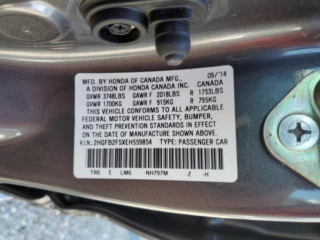 55399634 :رقم المزاد ، 2HGFB2F5XEH559854 vin ، 2014 Honda Civic Lx مزاد بيع