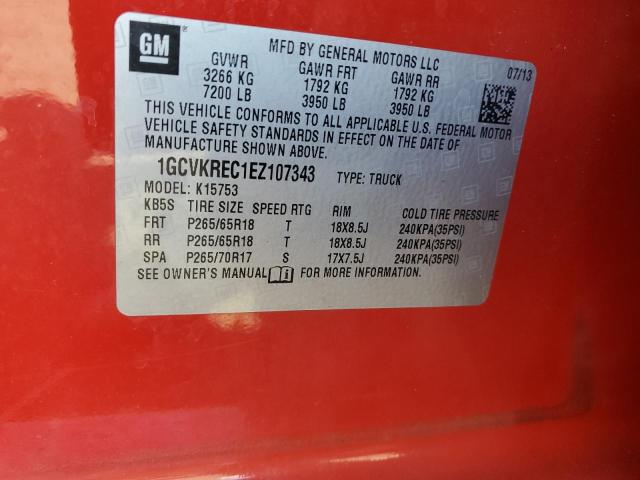 Aukcja sprzedaży 2014 Chevrolet Silverado K1500 Lt, vin: 1GCVKREC1EZ107343, numer aukcji: 54666244
