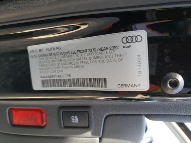 Aukcja sprzedaży 2017 Audi A4 Premium Plus, vin: WAULNAF41HN017996, numer aukcji: 53279354