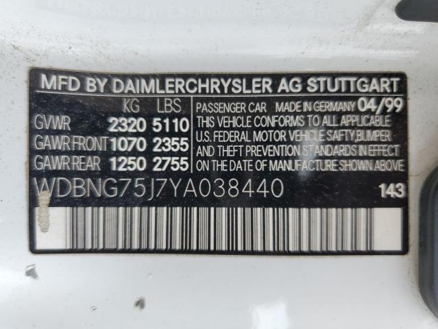 Продажа на аукционе авто 2000 Mercedes-benz S 500, vin: WDBNG75J7YA038440, номер лота: 54342814