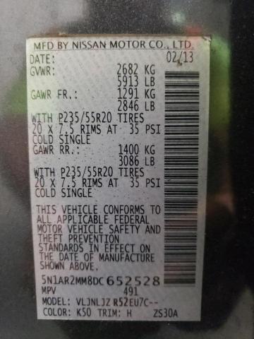 Продаж на аукціоні авто 2013 Nissan Pathfinder S, vin: 5N1AR2MM8DC652528, номер лоту: 56269064