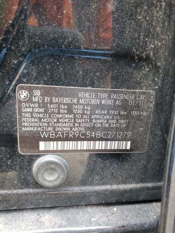 Продаж на аукціоні авто 2011 Bmw 550 I, vin: WBAFR9C54BC271279, номер лоту: 54946884