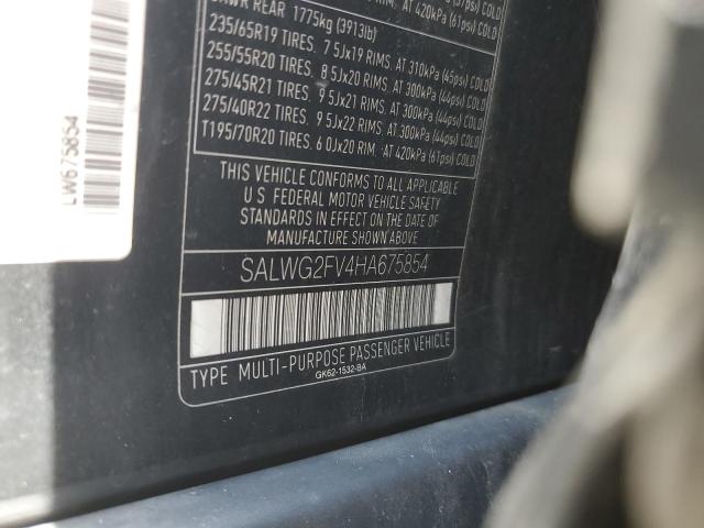 2017 Land Rover Range Rover Sport Se მანქანა იყიდება აუქციონზე, vin: SALWG2FV4HA675854, აუქციონის ნომერი: 54830264