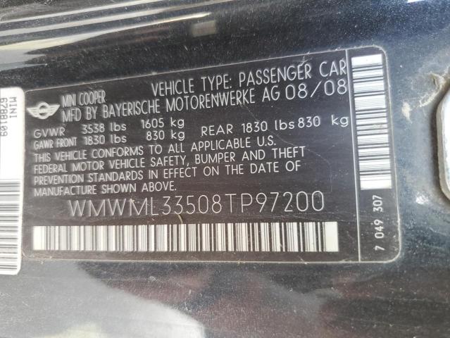 2008 Mini Cooper Clubman მანქანა იყიდება აუქციონზე, vin: WMWML33508TP97200, აუქციონის ნომერი: 48760134