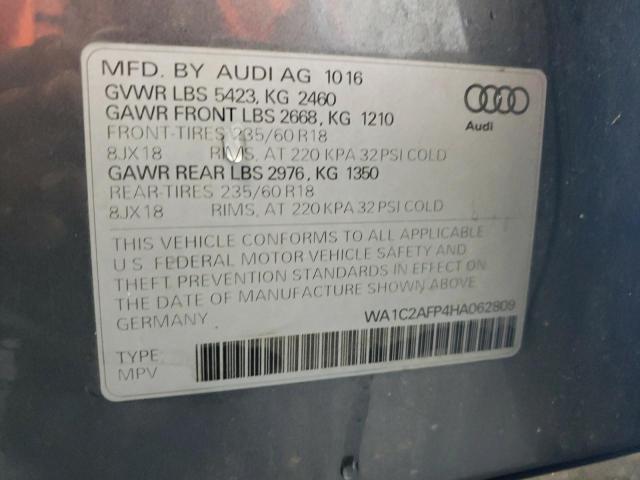 Продаж на аукціоні авто 2017 Audi Q5 Premium, vin: WA1C2AFP4HA062809, номер лоту: 55924294