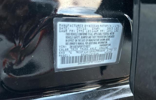 2015 Nissan Sentra S მანქანა იყიდება აუქციონზე, vin: 3N1AB7AP9FY316677, აუქციონის ნომერი: 54468464