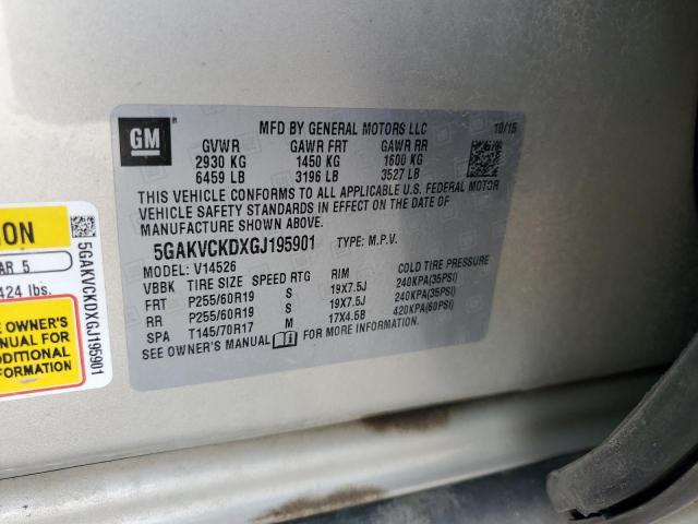 53228354 :رقم المزاد ، 5GAKVCKDXGJ195901 vin ، 2016 Buick Enclave مزاد بيع