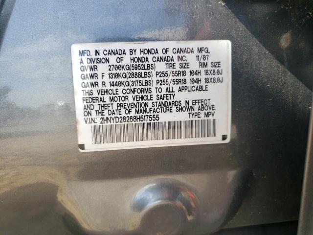 2008 Acura Mdx მანქანა იყიდება აუქციონზე, vin: 2HNYD28268H517555, აუქციონის ნომერი: 53806844