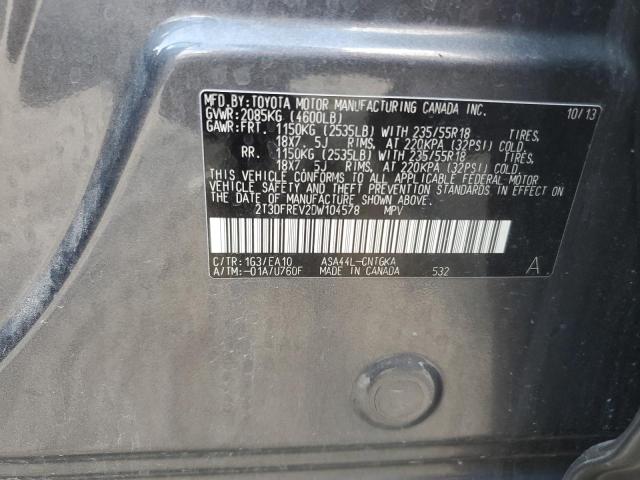 2013 Toyota Rav4 Limited მანქანა იყიდება აუქციონზე, vin: 2T3DFREV2DW104578, აუქციონის ნომერი: 52126514