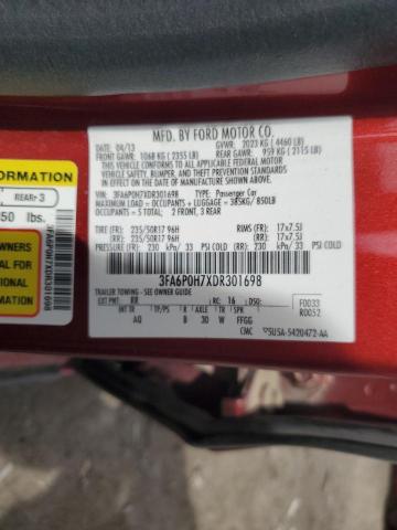 53443284 :رقم المزاد ، 3FA6P0H7XDR301698 vin ، 2013 Ford Fusion Se مزاد بيع