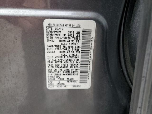 Продажа на аукционе авто 2012 Infiniti Fx35, vin: JN8AS1MW9CM155246, номер лота: 53292634