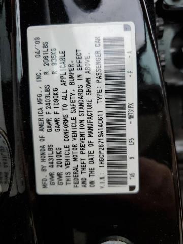 Продаж на аукціоні авто 2009 Honda Accord Ex, vin: 1HGCP26719A140611, номер лоту: 54120224
