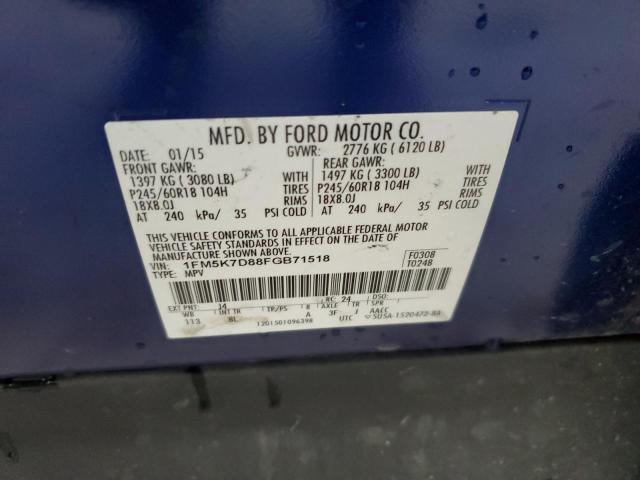 2015 Ford Explorer Xlt მანქანა იყიდება აუქციონზე, vin: 1FM5K7D88FGB71518, აუქციონის ნომერი: 57009964