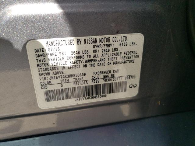 Продаж на аукціоні авто 2017 Infiniti Q50 Premium, vin: JN1EV7AR3HM830699, номер лоту: 56337874