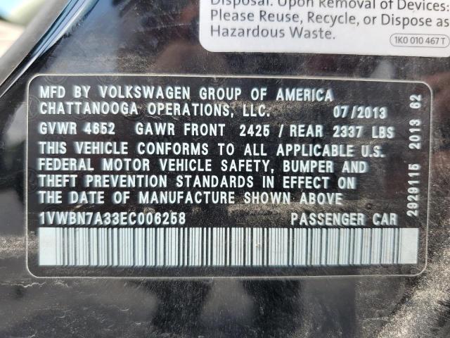 Продаж на аукціоні авто 2014 Volkswagen Passat Se, vin: 1VWBN7A33EC006258, номер лоту: 53054844