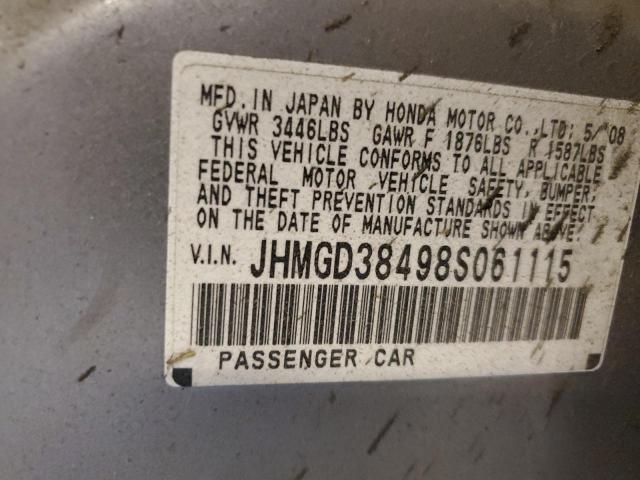 Aukcja sprzedaży 2008 Honda Fit, vin: JHMGD38498S061115, numer aukcji: 56934304