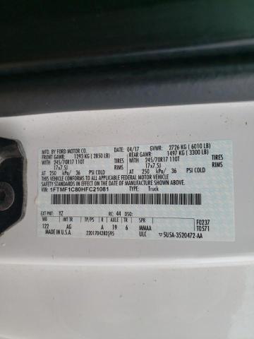 Продаж на аукціоні авто 2017 Ford F150, vin: 1FTMF1C80HFC21081, номер лоту: 54376534