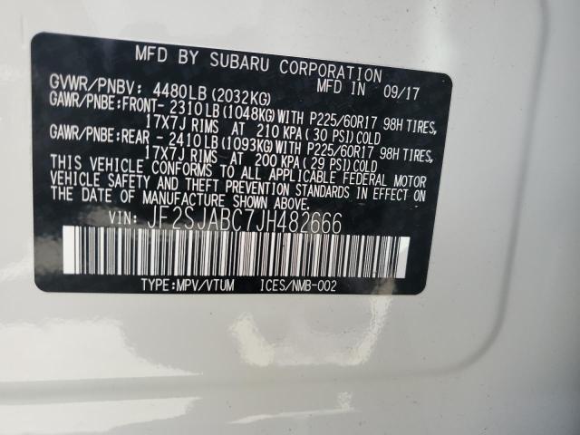 54803084 :رقم المزاد ، JF2SJABC7JH482666 vin ، 2018 Subaru Forester 2.5i مزاد بيع