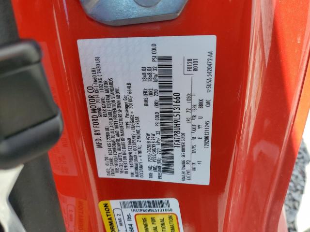 53289484 :رقم المزاد ، 1FATP8UH9L5131660 vin ، 2020 Ford Mustang مزاد بيع