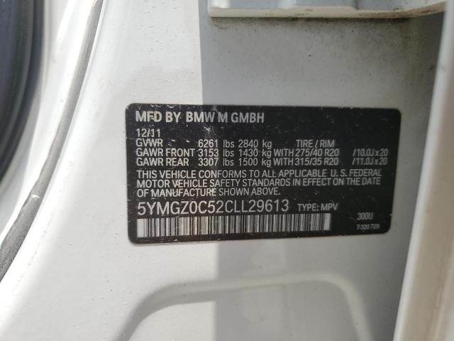 55730654 :رقم المزاد ، 5YMGZ0C52CLL29613 vin ، 2012 Bmw X6 M مزاد بيع