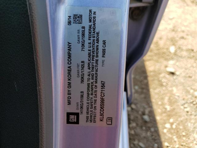 53287504 :رقم المزاد ، KL8CD6S99FC711647 vin ، 2015 Chevrolet Spark 1lt مزاد بيع