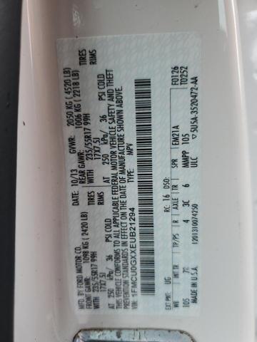 Продажа на аукционе авто 2014 Ford Escape Se, vin: 1FMCU0GXXEUB21294, номер лота: 52702874