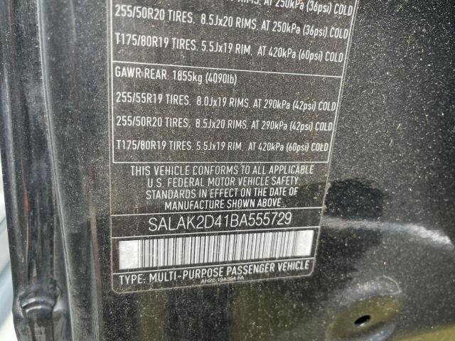 55400814 :رقم المزاد ، SALAK2D41BA555729 vin ، 2011 Land Rover Lr4 Hse Luxury مزاد بيع