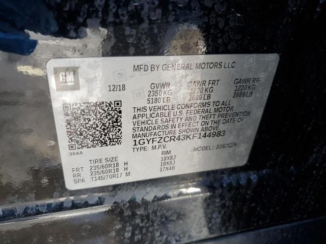 55218534 :رقم المزاد ، 1GYFZCR43KF144983 vin ، 2019 Cadillac Xt4 Premium Luxury مزاد بيع